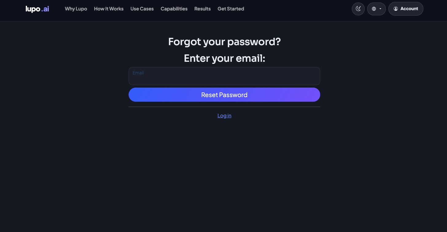 Forgot your password form